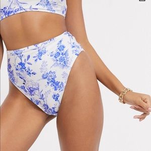 ASOS DESIGN High waist swim bottoms in floral